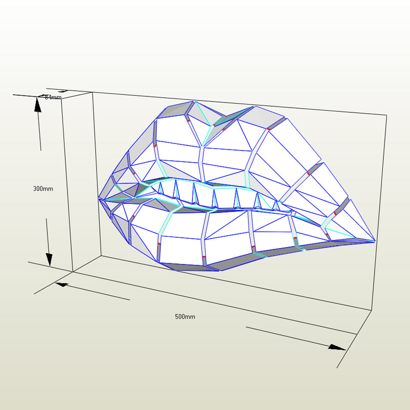 3D sexy lip file for 3D pringting and 2D layouts for paper craft