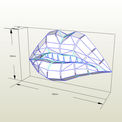 3D sexy lip file for 3D pringting and 2D layouts for paper craft