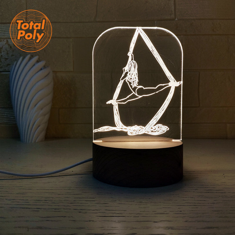 Unique 3D-Illusion Lighting Table Lamp LED Night Lights Gift for Girls Aerial Dance Theme