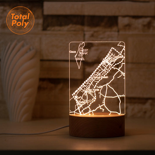 3D-Illusion Lighting Table Lamp LED Night Lights Gift for Girls Kids Cities Maps Theme